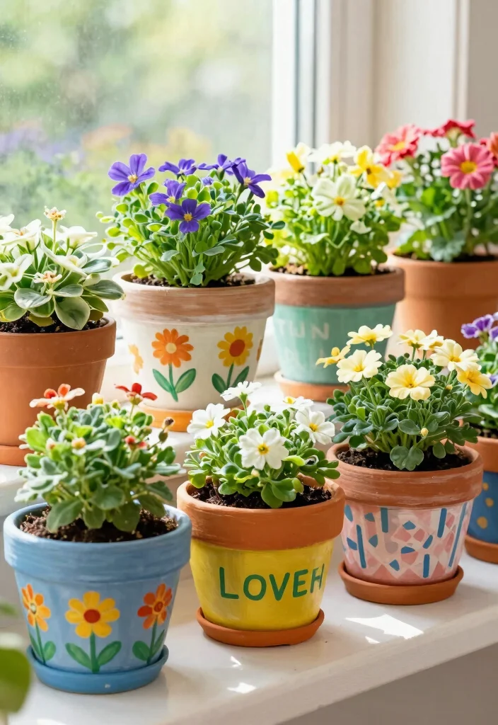20 DIY Valentine's Day 2026 Gifts That Will Leave Them Speechless! (Try #12!) - 8. Hand-Painted Flower Pots 1
