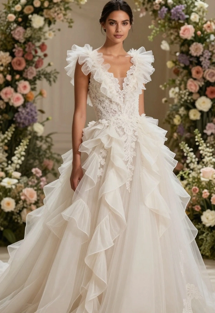 21 Gorgeous Spring Bridal Fashion Trends You Can't Miss This Season! - 1. Romantic Ruffles 1