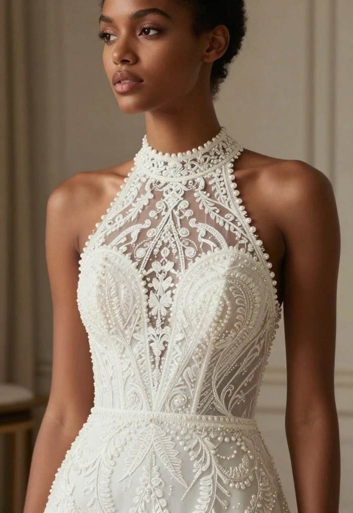 21 Gorgeous Spring Bridal Fashion Trends You Can't Miss This Season! - 18. High Necklines 1