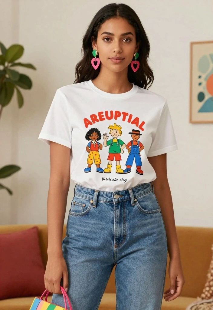 22 Stunning Galentine's Day Outfit Ideas That Will Make You the Star of the Night! - 19. Quirky Graphic Tee 1