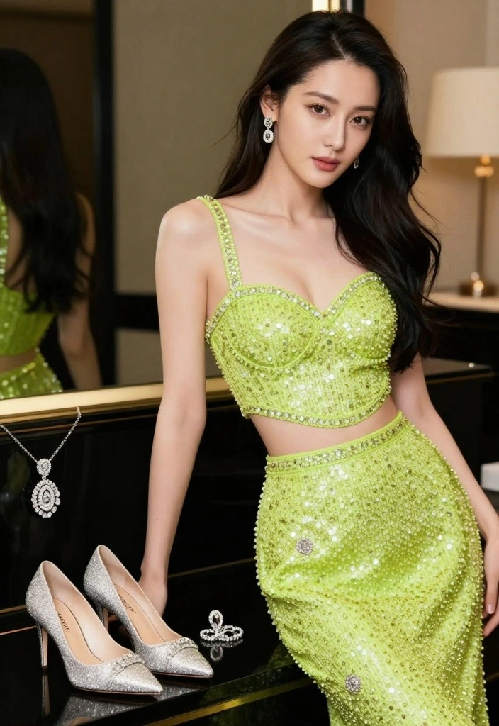 22 Stunning Galentine's Day Outfit Ideas That Will Make You the Star of the Night! - 22. Dazzling Two-Piece Set 1