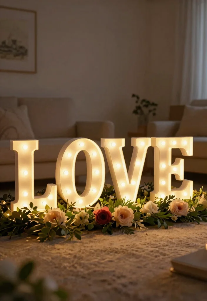 30 Stunning Valentine's Day 2026 Decor Ideas That Will Wow Your Guests! - 4. Light-Up Love Letters 1
