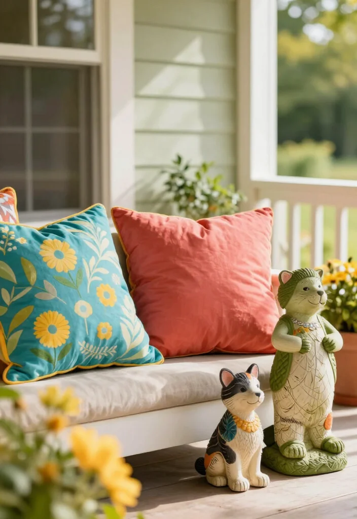 12 Gorgeous Labor Day Porch Decor Ideas for a Perfect Summer Send-off! - 10. Colorful Accent Pieces 1