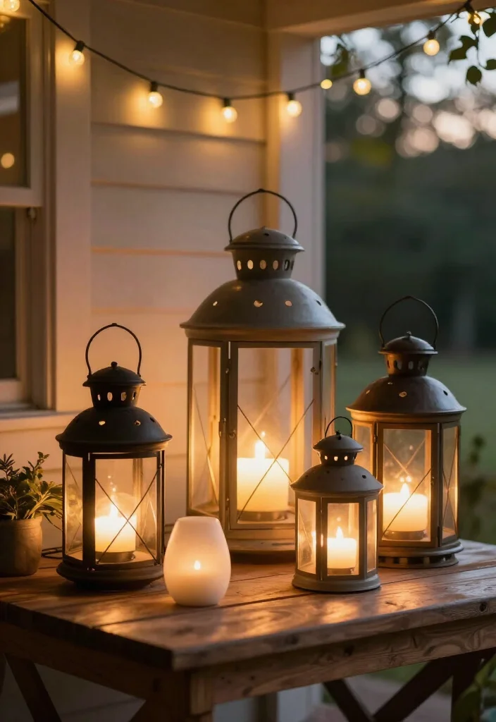 12 Gorgeous Labor Day Porch Decor Ideas for a Perfect Summer Send-off! - 3. Lanterns and String Lights 1