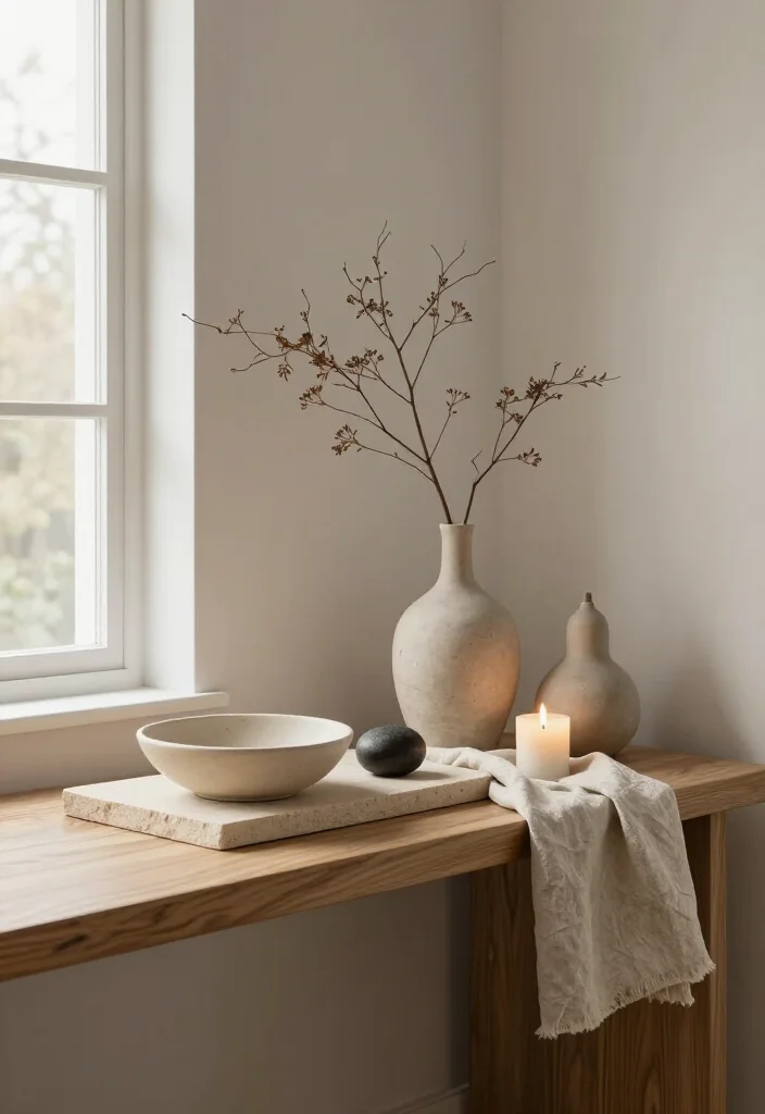 13 Modern Thanksgiving Decor Ideas for a Stylish Fall Home (Minimalists Will Love #5!) - 15. Make a Quiet Gratitude Corner With Natural Objects 1