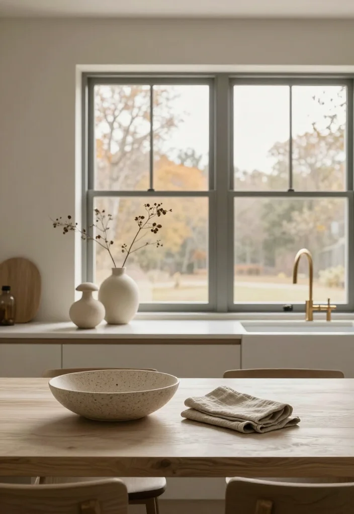 13 Modern Thanksgiving Decor Ideas for a Stylish Fall Home (Minimalists Will Love #5!) - 18. Layer a Simple Window Ledge With Seasonal Texture 1