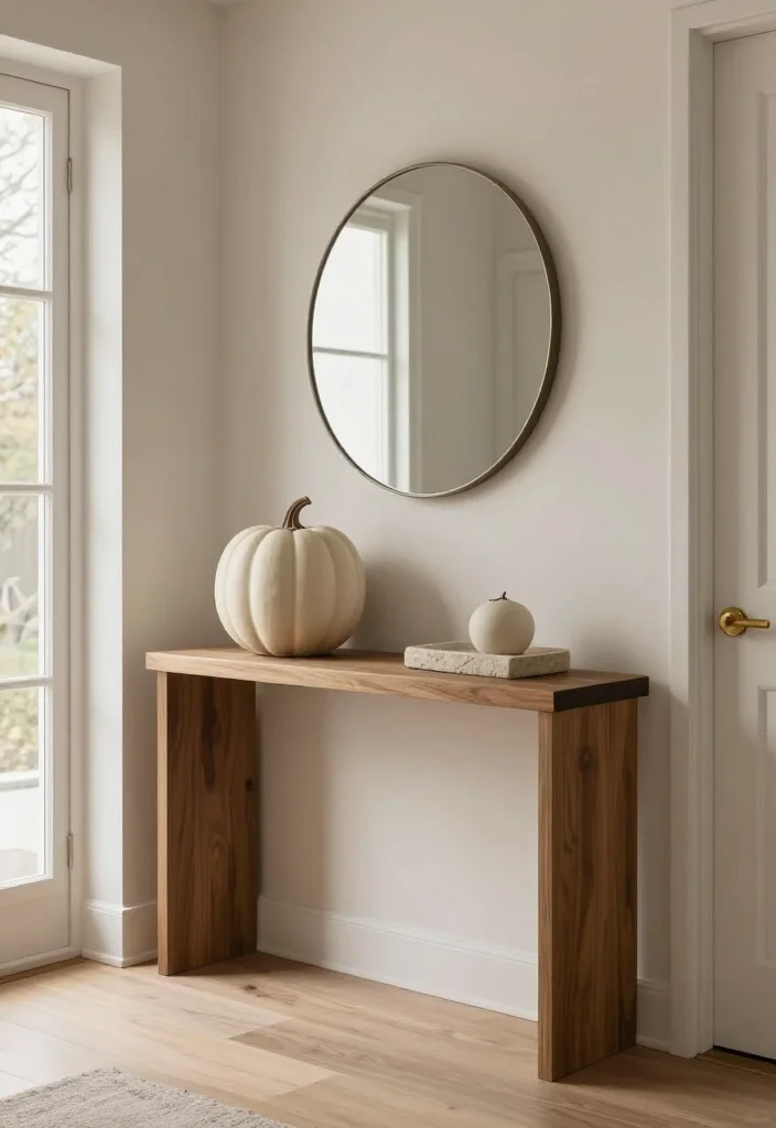 13 Modern Thanksgiving Decor Ideas for a Stylish Fall Home (Minimalists Will Love #5!) - 5. Create a One-Object Entryway Moment 1
