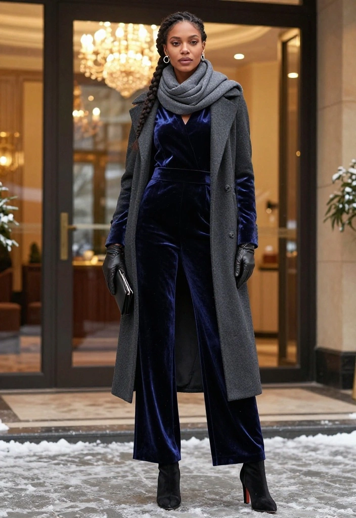14 Winter Date Night Outfits That Are Warm, Flattering, and Guaranteed to Turn Heads - 12. The Longline Coat over a Jumpsuit 1