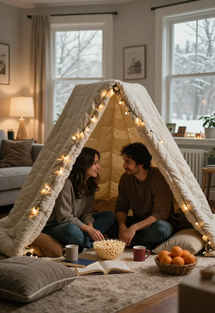16 At-Home Winter Date Ideas That Are Way More Fun Than Going Out (#7 Is a Must-Try!) - 10. Build a Blanket Fort and Share Old Stories 1
