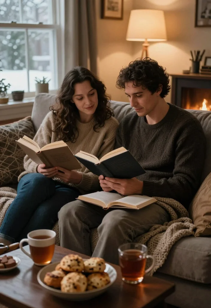 16 At-Home Winter Date Ideas That Are Way More Fun Than Going Out (#7 Is a Must-Try!) - 11. Start a Two-Person Winter Book Club 1