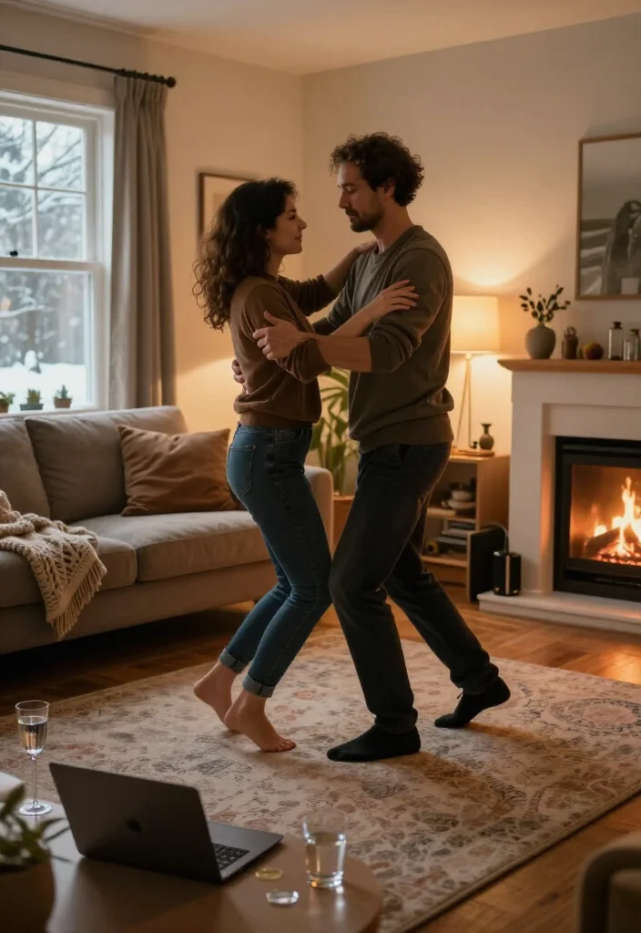 16 At-Home Winter Date Ideas That Are Way More Fun Than Going Out (#7 Is a Must-Try!) - 13. Learn a Simple Dance in the Living Room 1
