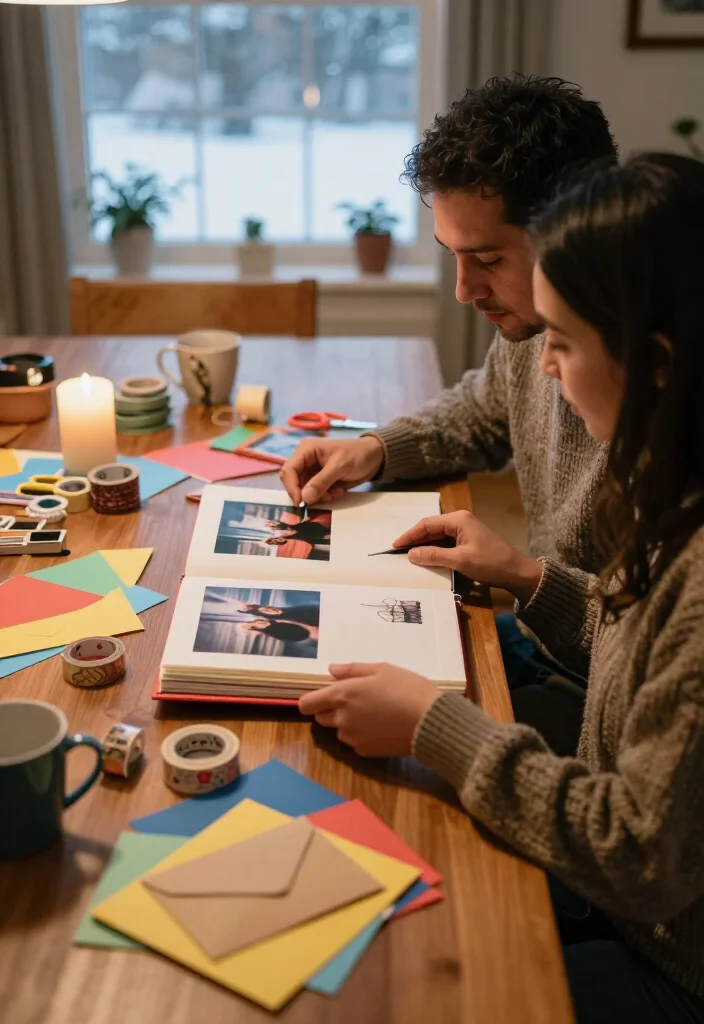 16 At-Home Winter Date Ideas That Are Way More Fun Than Going Out (#7 Is a Must-Try!) - 14. Make a Shared Memory Scrapbook 1