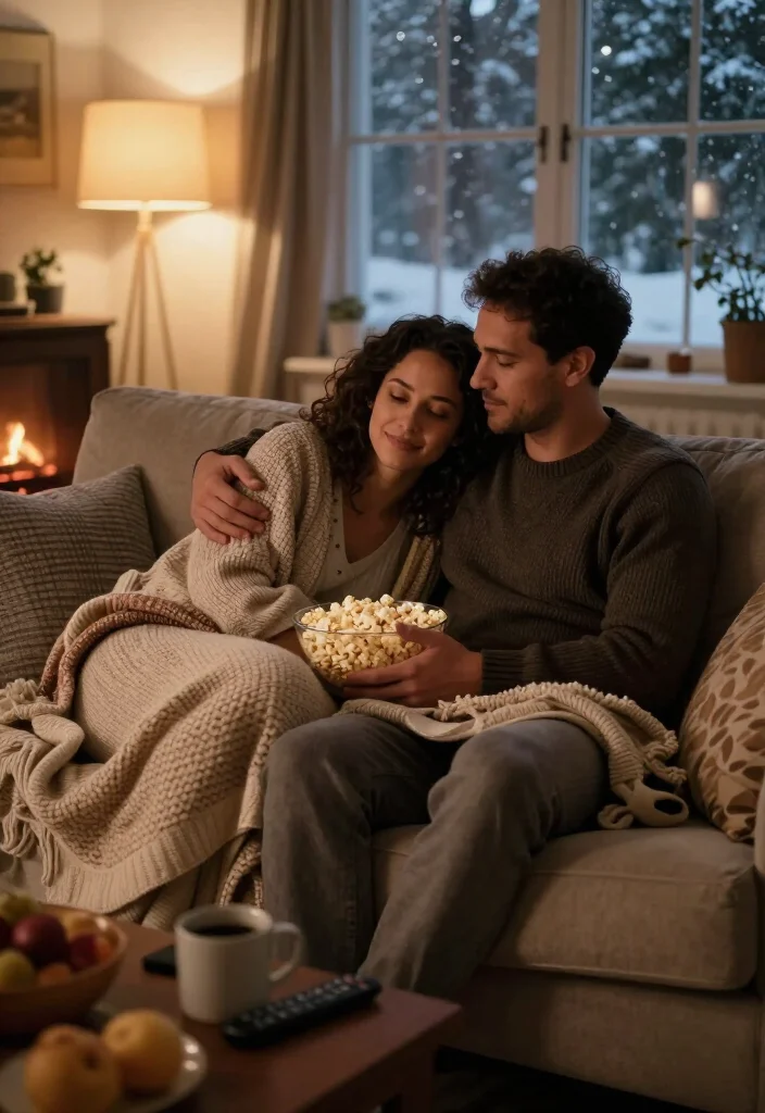 16 At-Home Winter Date Ideas That Are Way More Fun Than Going Out (#7 Is a Must-Try!) - 6. Plan a Three-Movie Winter Film Festival 1