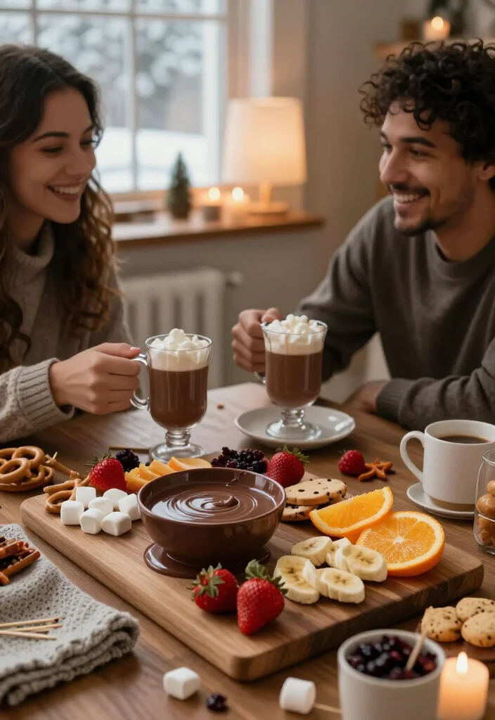 16 At-Home Winter Date Ideas That Are Way More Fun Than Going Out (#7 Is a Must-Try!) - 7. Make a Hot Chocolate Fondue Board 1