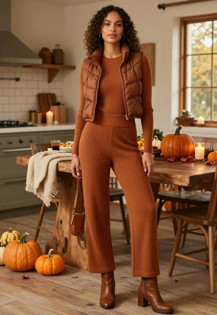 16 Cozy Thanksgiving Outfits for Looking Cute While Eating Your Way Through Dinner - 16. A Washable Matching Knit Set for Hosting 1