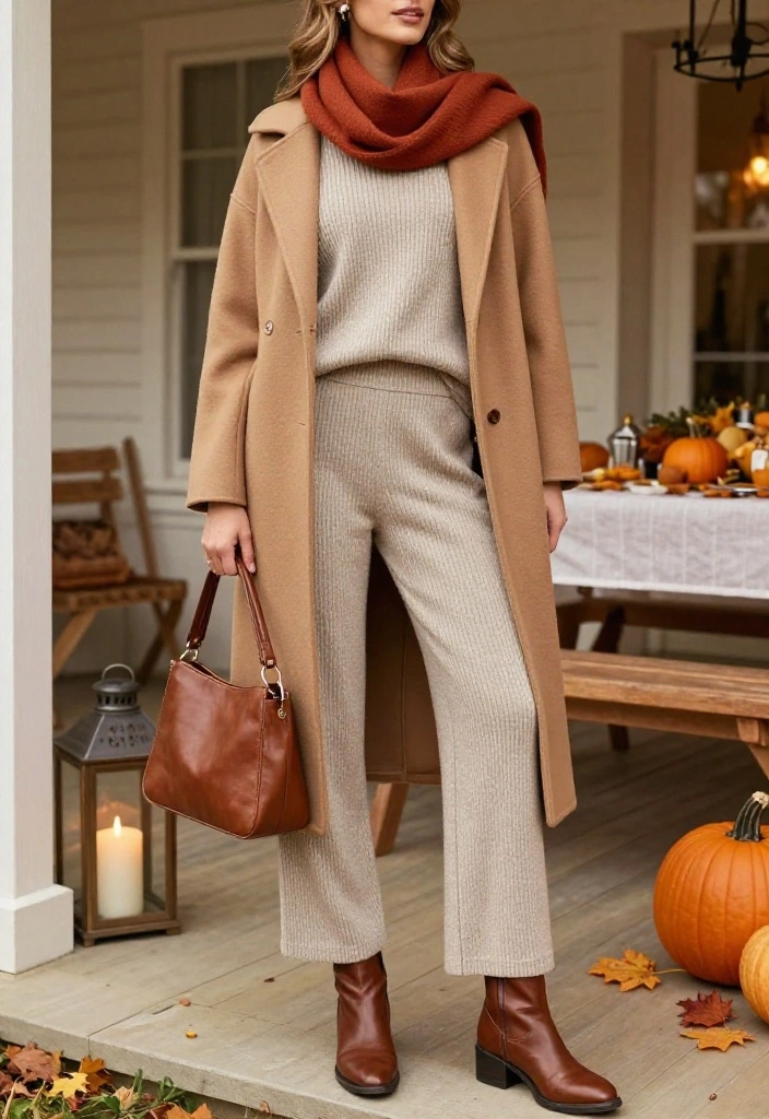 17 Casual Thanksgiving Outfits That Prove Comfy Can Still Look Incredibly Stylish - 17. Matching Knit Set with Practical Ankle Boots 1