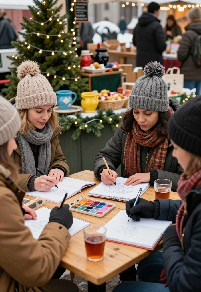 17 Creative Winter Date Ideas for Couples Tired of Dinner and a Movie - 10. Turn a Winter Market Visit Into a Taste-and-Sketch Date 1