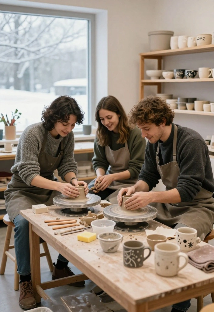 17 Creative Winter Date Ideas for Couples Tired of Dinner and a Movie - 6. Take a Pottery Class and Make Winter Mugs 1
