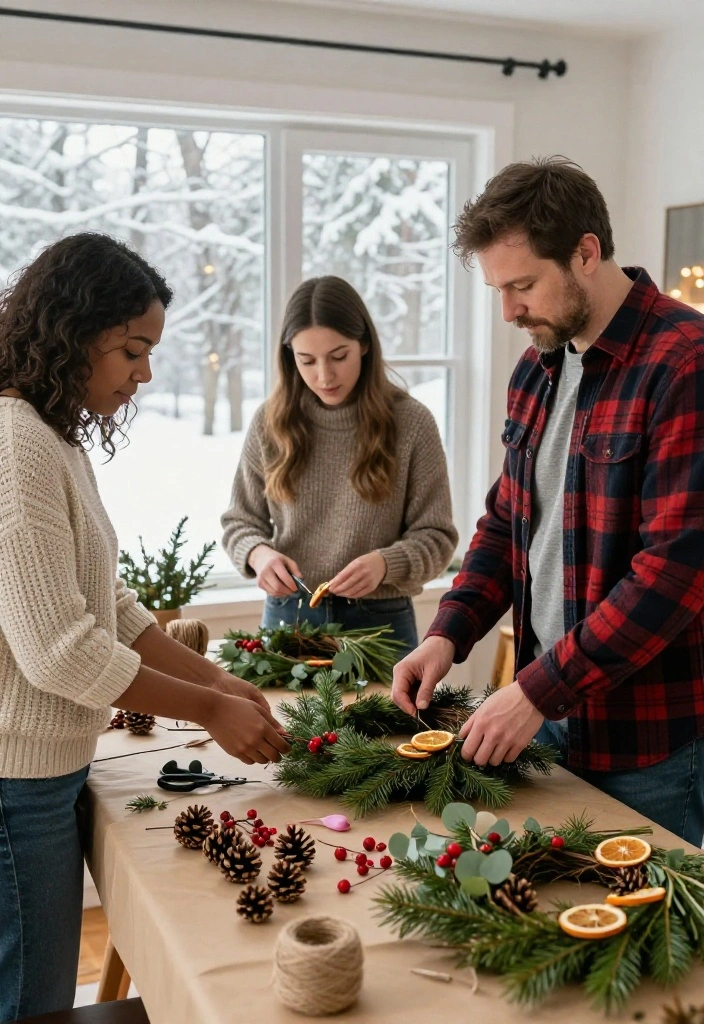 17 Creative Winter Date Ideas for Couples Tired of Dinner and a Movie - 9. Create a Winter Wreath or Nature Display 1