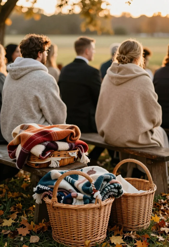 17 Outdoor Fall Wedding Ideas That'll Make Your Ceremony Unforgettable! - 13. Cozy Blankets 1