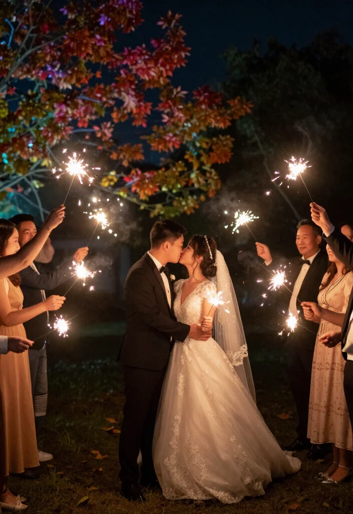 17 Outdoor Fall Wedding Ideas That'll Make Your Ceremony Unforgettable! - 17. Sparkler Send-Off 1