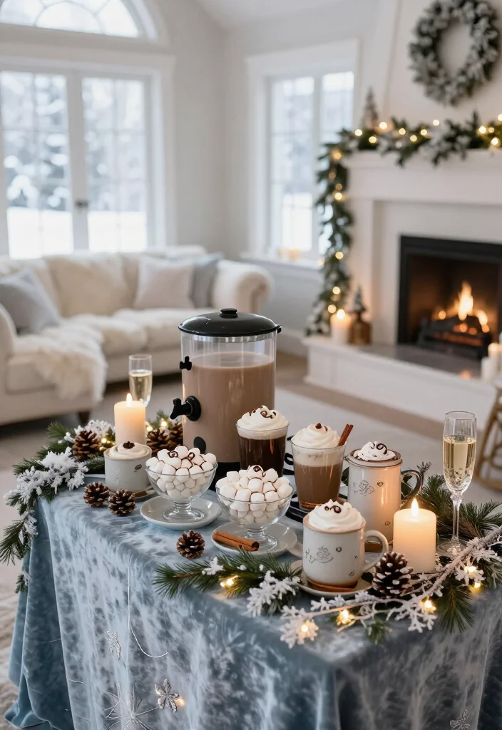 18 Cozy Winter Wedding Ideas That'll Turn Your Venue into a Snowy Wonderland (Guests Won't Want to Leave!) - 10. Add a Hot Cocoa Bar With Grown-Up Toppings 1