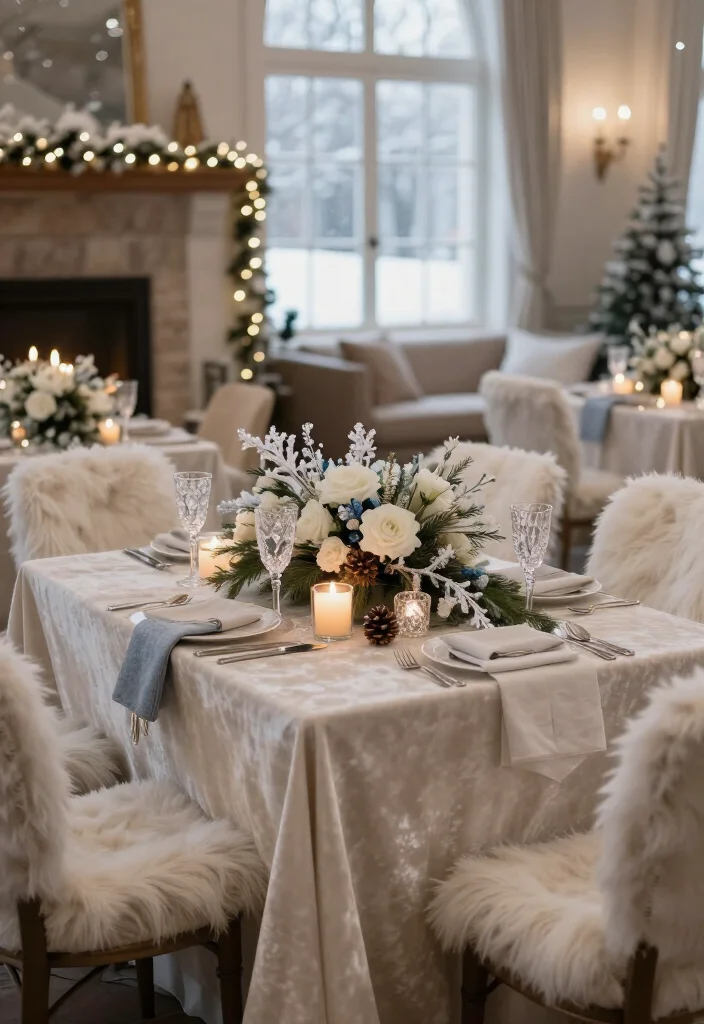 18 Cozy Winter Wedding Ideas That'll Turn Your Venue into a Snowy Wonderland (Guests Won't Want to Leave!) - 15. Give the Sweetheart Table Extra Warmth 1