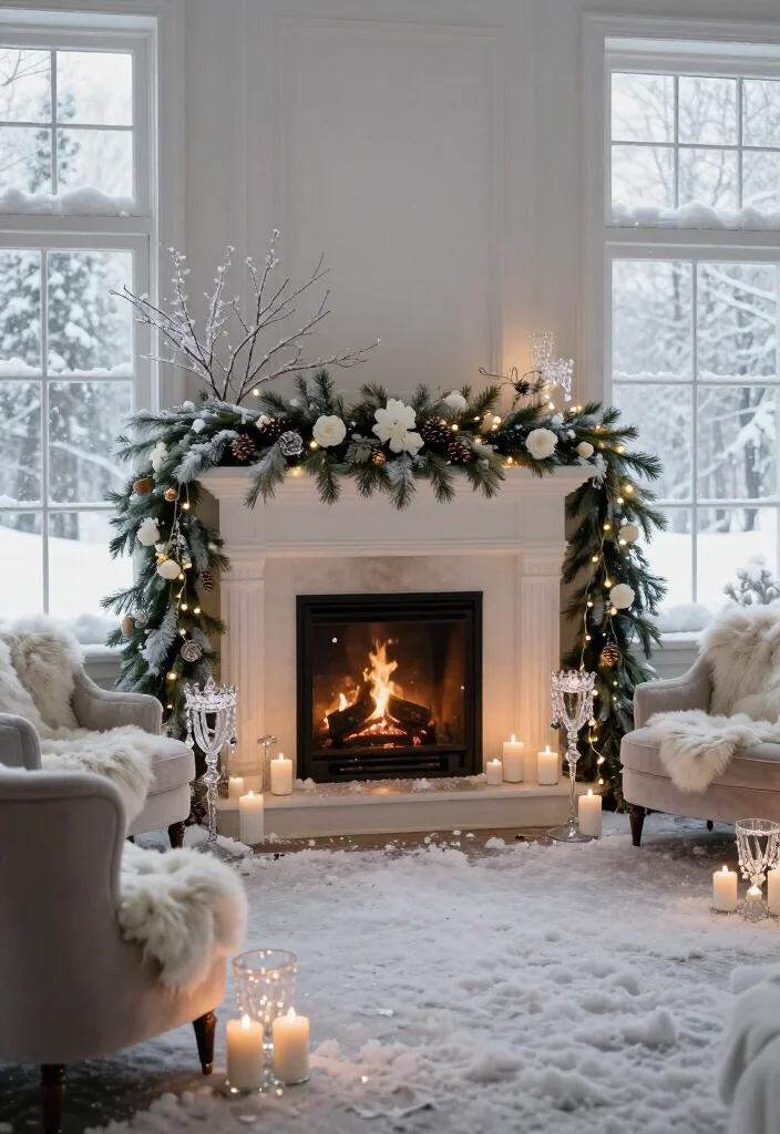 18 Cozy Winter Wedding Ideas That'll Turn Your Venue into a Snowy Wonderland (Guests Won't Want to Leave!) - 6. Turn the Fireplace Into the Welcome Moment 1