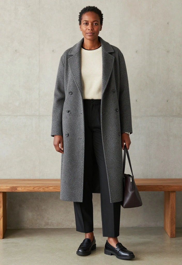 18 Minimalist Winter Outfits That Prove Simple Layers Can Look Seriously Chic - 11. An Androgynous Coat-and-Trouser Combination 1