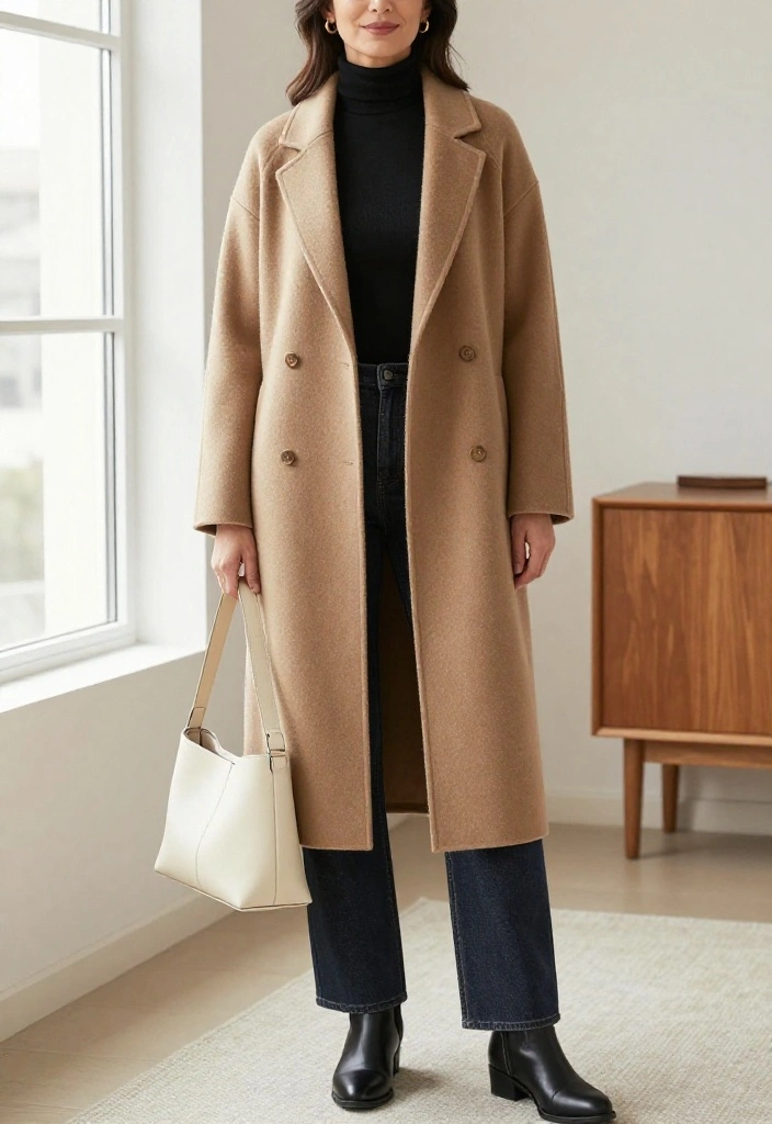 18 Minimalist Winter Outfits That Prove Simple Layers Can Look Seriously Chic - 13. A Long Cardigan Under a Tailored Coat 1