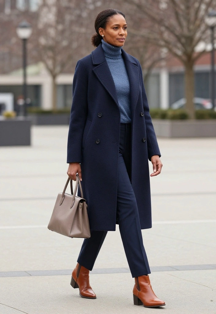 18 Minimalist Winter Outfits That Prove Simple Layers Can Look Seriously Chic - 7. Navy Layers for a Softer Alternative to Black 1