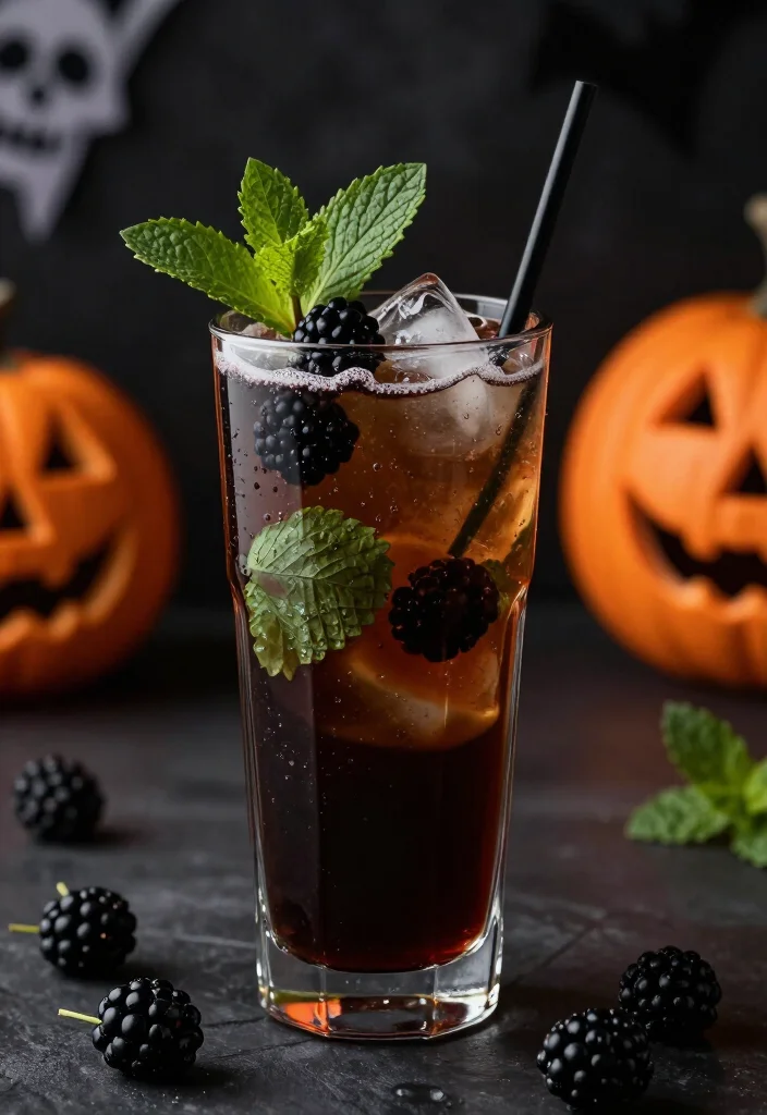 18 Spooky Halloween Cocktails That Will Bewitch Your Guests (You Won't Believe #10!) - 13. Midnight Mojito 1