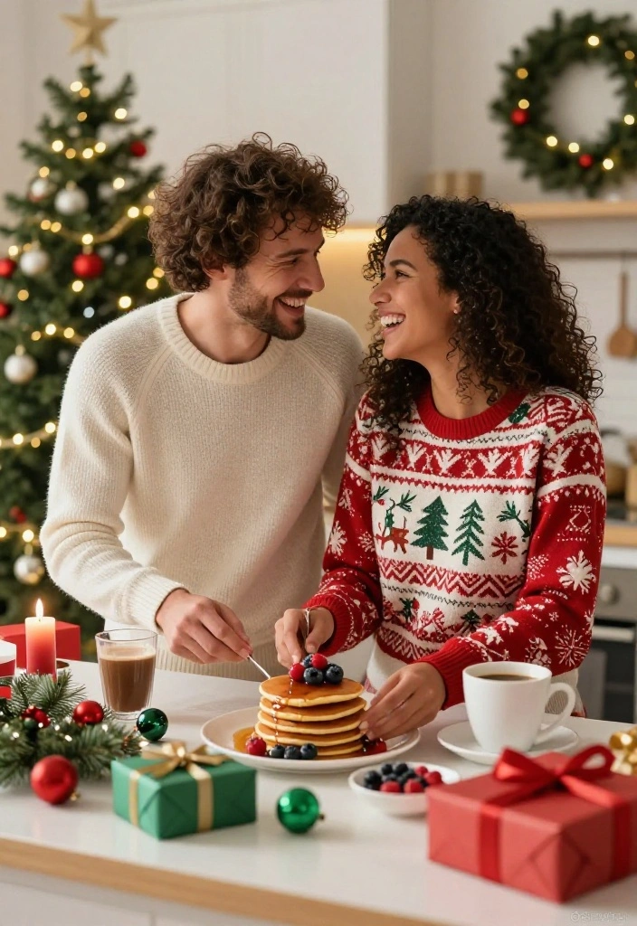 19 Christmas Date Ideas That Are So Festive You’ll Want to Try Them All (#9 Is Adorable!) - 9. Wear Matching Pajamas and Make a Holiday Breakfast 1