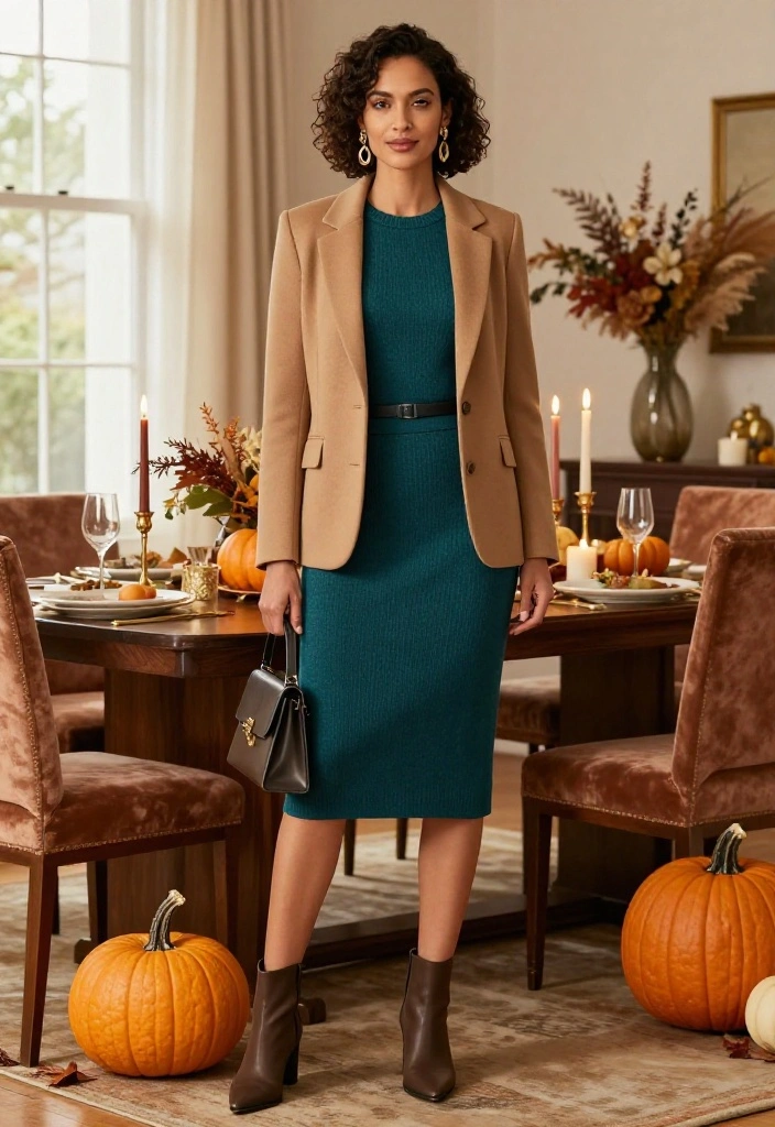19 Dressy Thanksgiving Outfits That’ll Have Everyone Asking Where You Shop - 16. A Knit Co-Ord with Polished Accessories 1