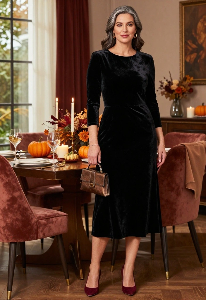 19 Dressy Thanksgiving Outfits That’ll Have Everyone Asking Where You Shop - 19. The Perfect Little Black Dress with Fall Accessories 1
