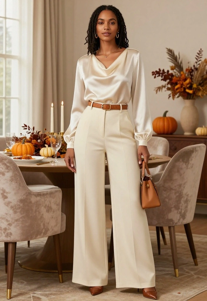 19 Dressy Thanksgiving Outfits That’ll Have Everyone Asking Where You Shop - 8. An Elegant Cream-on-Cream Outfit 1