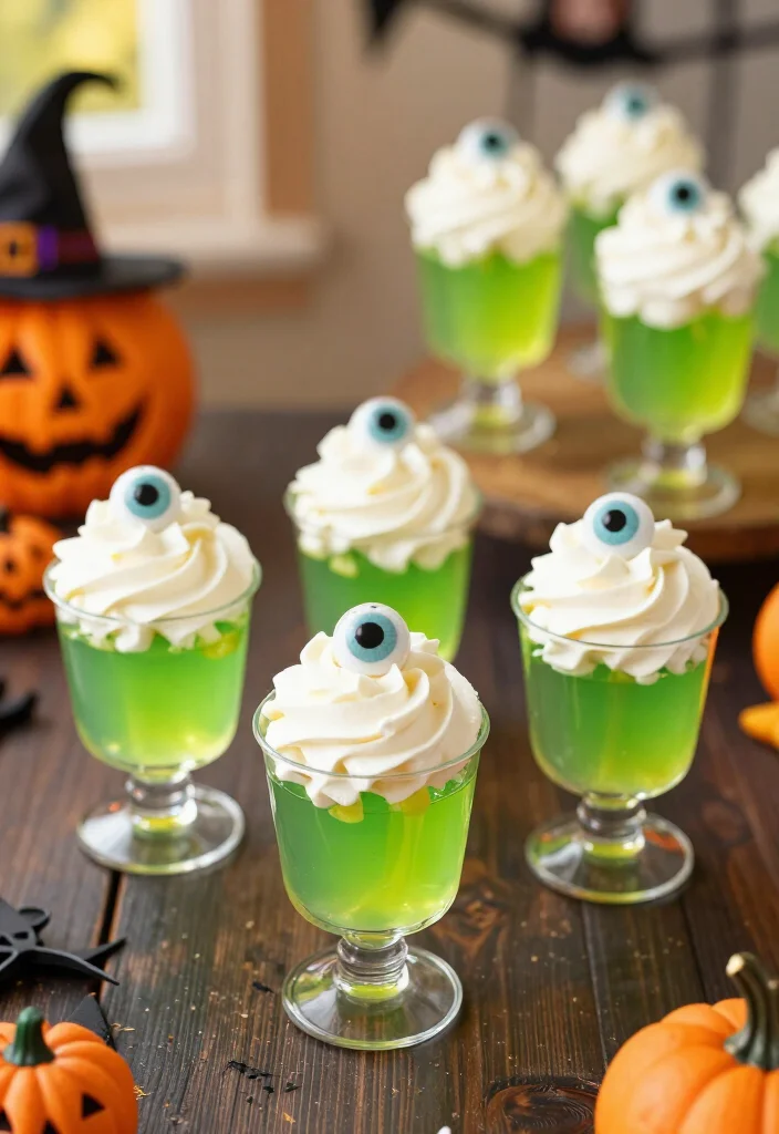 19 Easy and Delicious Halloween Snacks That Will Haunt Your Taste Buds (Don't Miss #8!) - 19. Witches' Brew Jello Cups 1