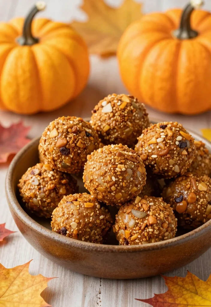 19 Easy and Delicious Halloween Snacks That Will Haunt Your Taste Buds (Don't Miss #8!) - 4. Pumpkin Spice Energy Bites 1