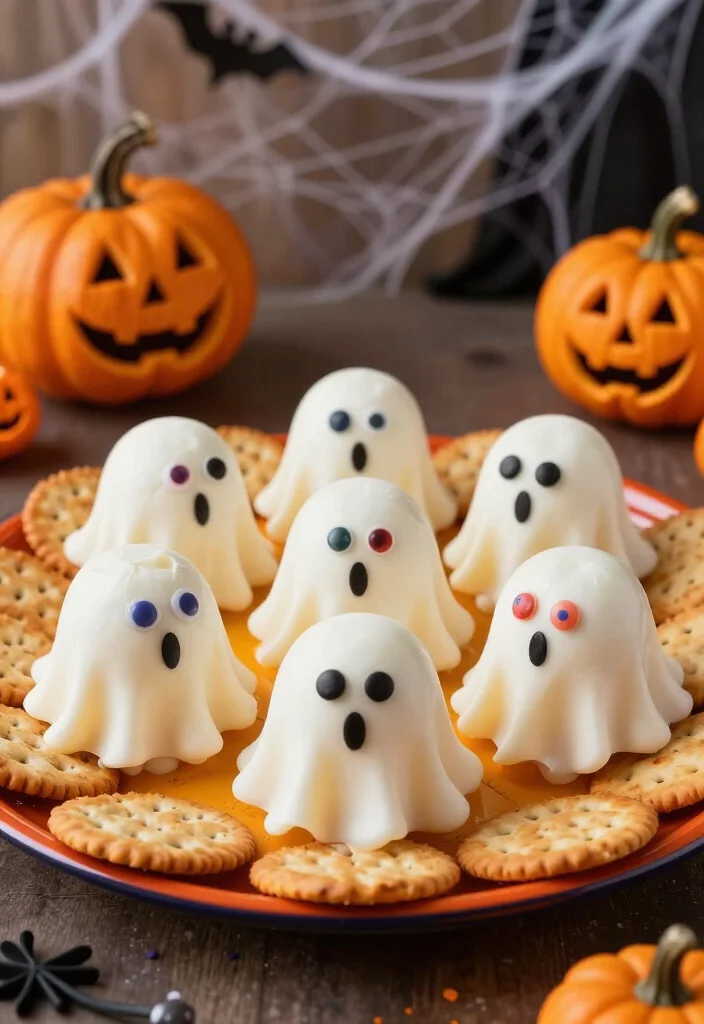 19 Easy and Delicious Halloween Snacks That Will Haunt Your Taste Buds (Don't Miss #8!) - 5. Ghostly Cheese Balls 1