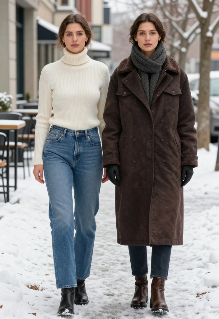 19 Winter Layering Ideas That Make Even the Coldest Days Look Fashion-Forward - 12. Pair a Shearling Layer With Soft Denim 1