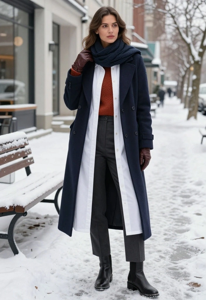 19 Winter Layering Ideas That Make Even the Coldest Days Look Fashion-Forward - 15. Balance a Cropped Sweater With a Long Shirt 1