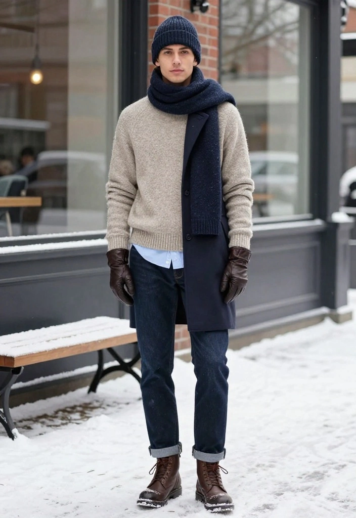 19 Winter Layering Ideas That Make Even the Coldest Days Look Fashion-Forward - 2. Let a Button-Down Shirt Peek Out Under a Sweater 1