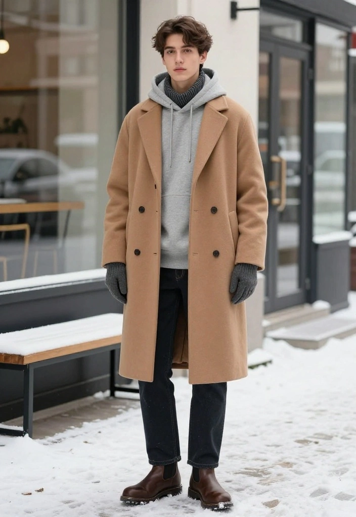 19 Winter Layering Ideas That Make Even the Coldest Days Look Fashion-Forward - 8. Style a Hoodie Under a Tailored Overcoat 1