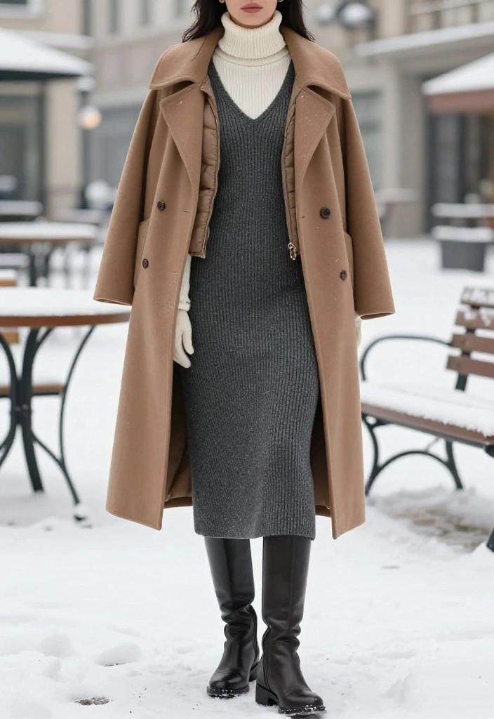19 Winter Layering Ideas That Make Even the Coldest Days Look Fashion-Forward - 9. Layer a Knit Dress Over Trousers 1