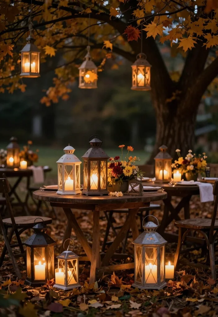 20 Cozy Fall Wedding Decoration Ideas to Create the Perfect Atmosphere! - 15. Lantern Decor 1