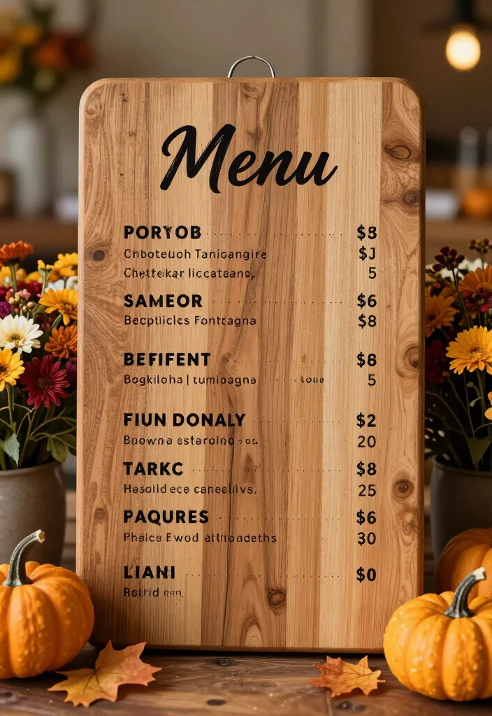 20 Cozy Fall Wedding Decoration Ideas to Create the Perfect Atmosphere! - 20. Seasonal Menu Displays 1