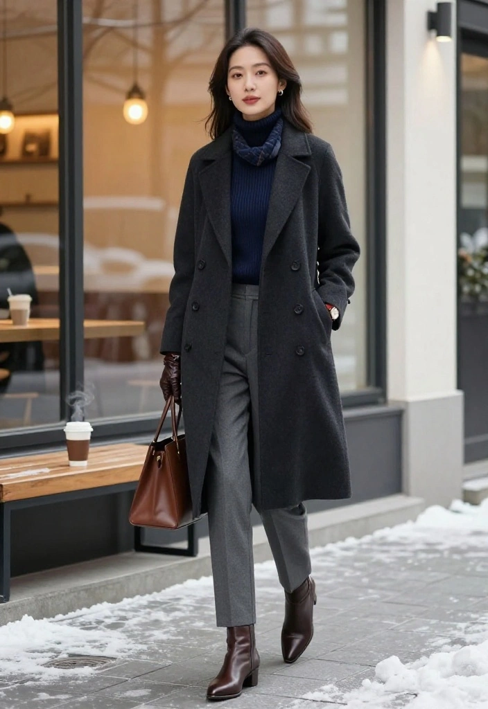 20 Cozy Winter Outfits So Stylish, You’ll Never Want to Leave Your Sweater Weather Era - 11. The Cozy Office Outfit With a Long Wool Coat 1