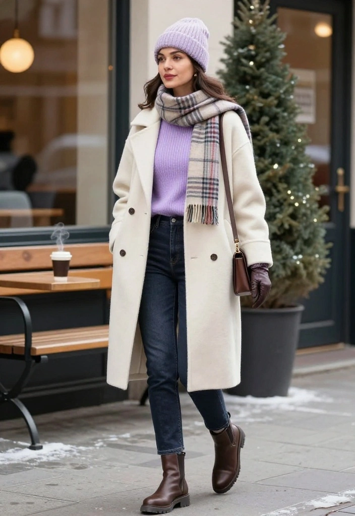 20 Cozy Winter Outfits So Stylish, You’ll Never Want to Leave Your Sweater Weather Era - 12. The Petite-Friendly Cropped Coat and High-Rise Jeans 1