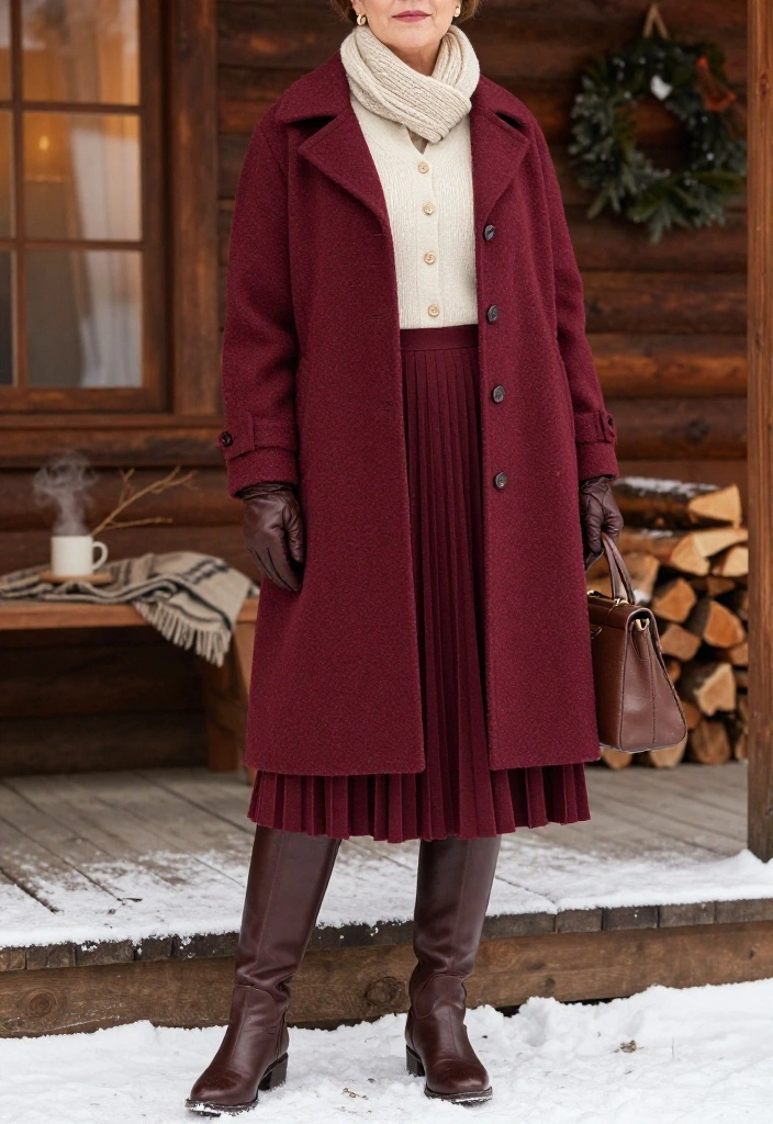 20 Cozy Winter Outfits So Stylish, You’ll Never Want to Leave Your Sweater Weather Era - 14. Vintage-Inspired Layers With a Midi Skirt and Cardigan 1