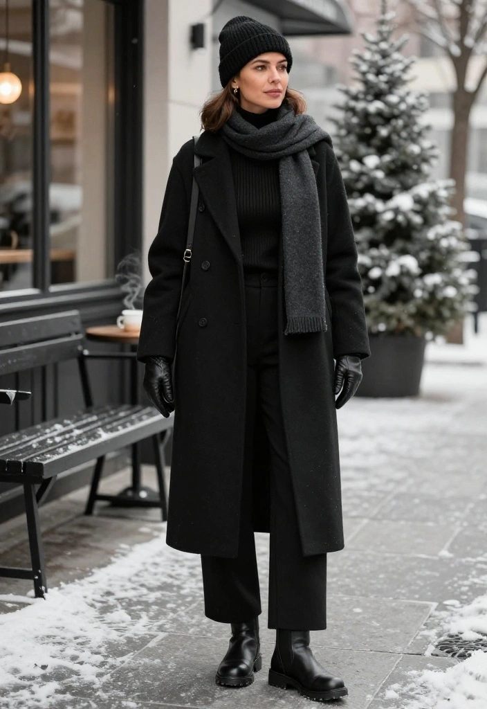 20 Cozy Winter Outfits So Stylish, You’ll Never Want to Leave Your Sweater Weather Era - 18. The All-Black Winter Outfit With Rich Texture 1